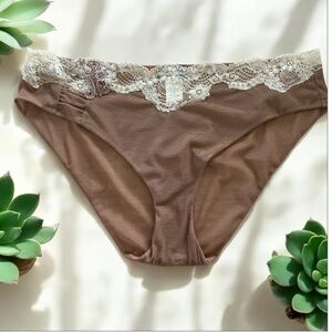 La Perła- Brown Sheer Panties Small